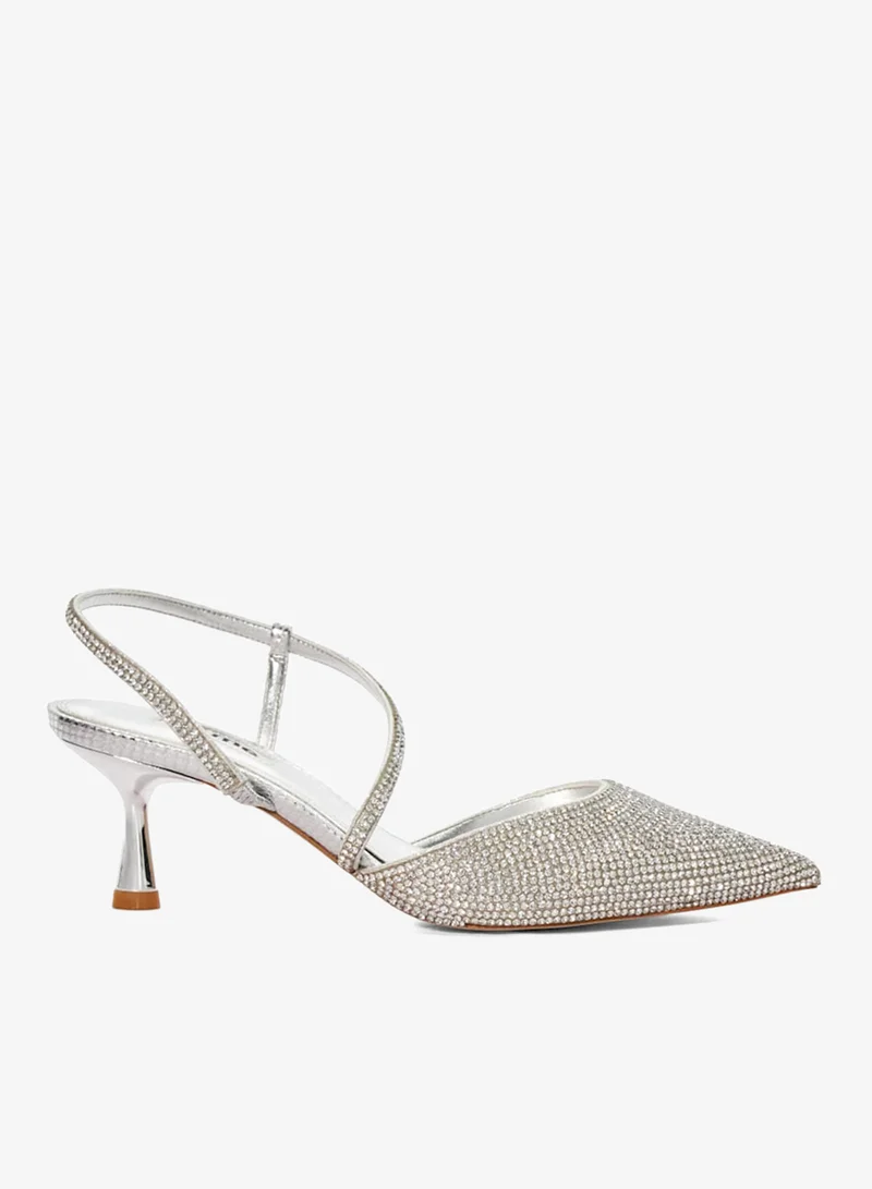 ديون لندن حذاء بكعب متوسط بحزام للكاحل ومقدمة مدببة